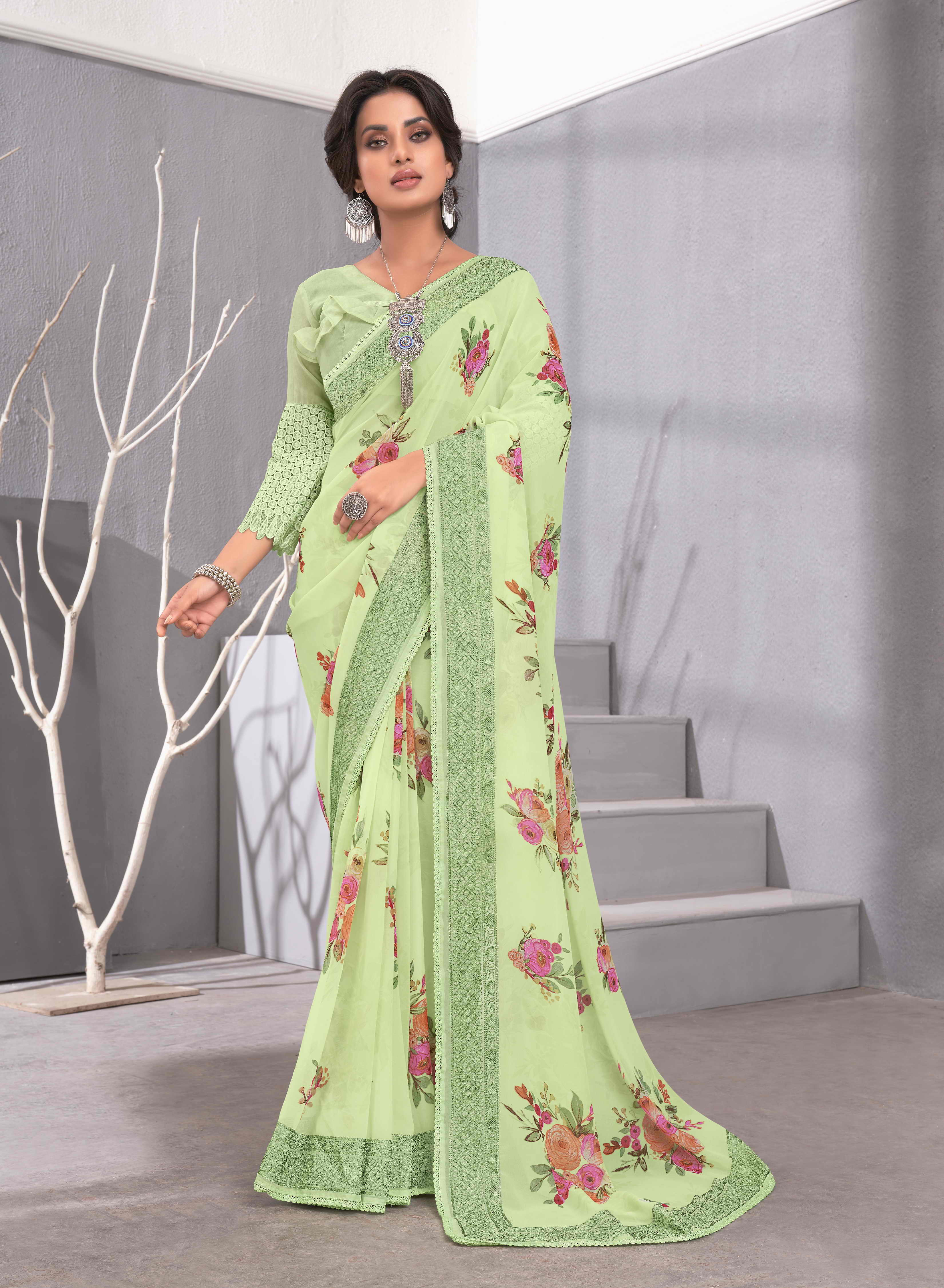 Fancy Georgette Printed Saree